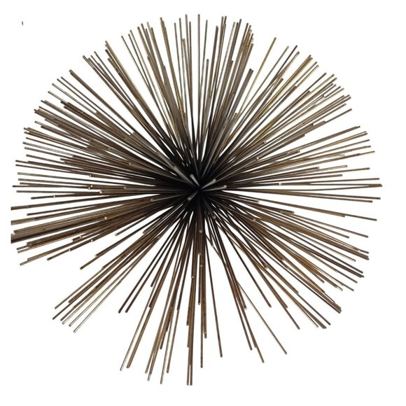 Curtis C Jere MCM Brass Wall Art Sculpture Atomic Pom Pom Urchin Gold Starburst - Picture 12 of 13